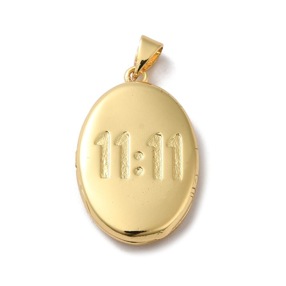4833 5 pcs Golden Color Oval Theme Brass Locket Charms Photo Frame Memorial